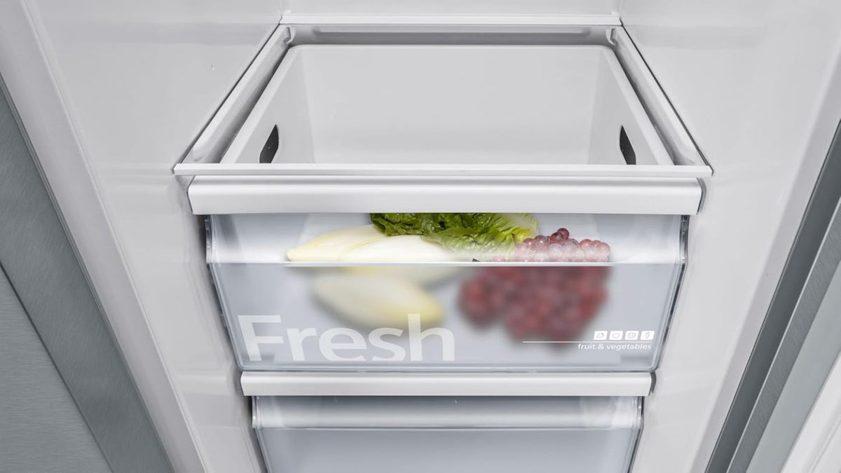SIEMENS KF96NVPEA iQ300 Multi-Door-Kühlschrank, 183 x 91 cm, 405 L Kühlen & 200 L Gefrieren, hyperFresh längere Frische, noFrost nie wieder abtauen, superCooling schnellere Kühlung