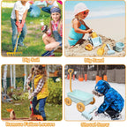 Mostop Kit d'outils de jardinage pour enfants - Jouet avec brouette, pelle en métal, râteau, râteau, chariot de jardin extérieur, cadeau d'anniversaire pour garçons et filles de 4 à 8 ans : Jeux et Jouets