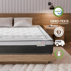 Matelas en mousse à mémoire de forme ferme T-ORMU Premium 150 x 190 cm Matelas en mousse à mémoire de forme Haute fermeté ± 29 cm Hauteur – Double – Respirant Anti-allergique Confortable Ergonomique Oeko-Tex