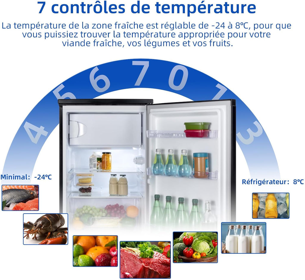 Réfrigérateur CHIQ 107 litres, hauteur : 845 mm, profondeur : 556 mm, noir
