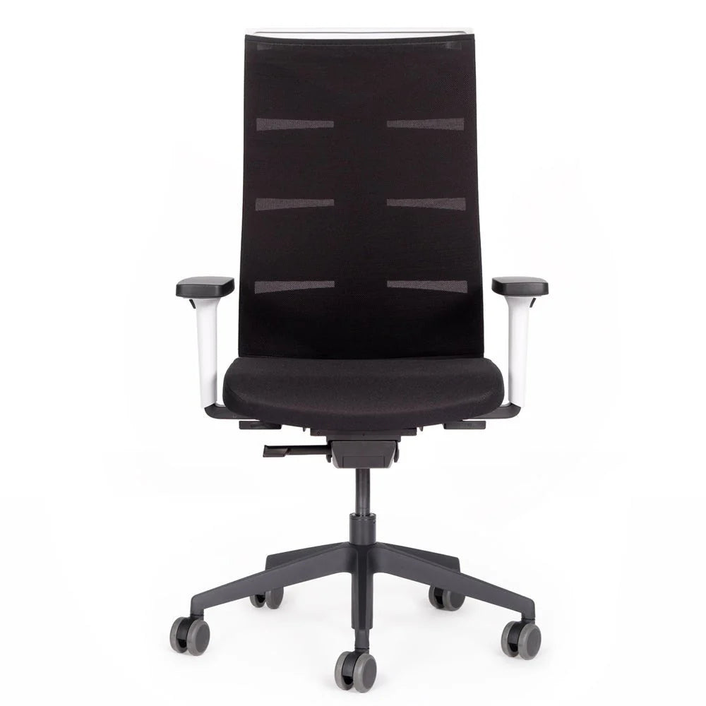 Fauteuil de bureau ergonomique Agilis Matrix MT12 à dossier en maille et inclinaison lente, édition spéciale, noir pur (édition 2025).