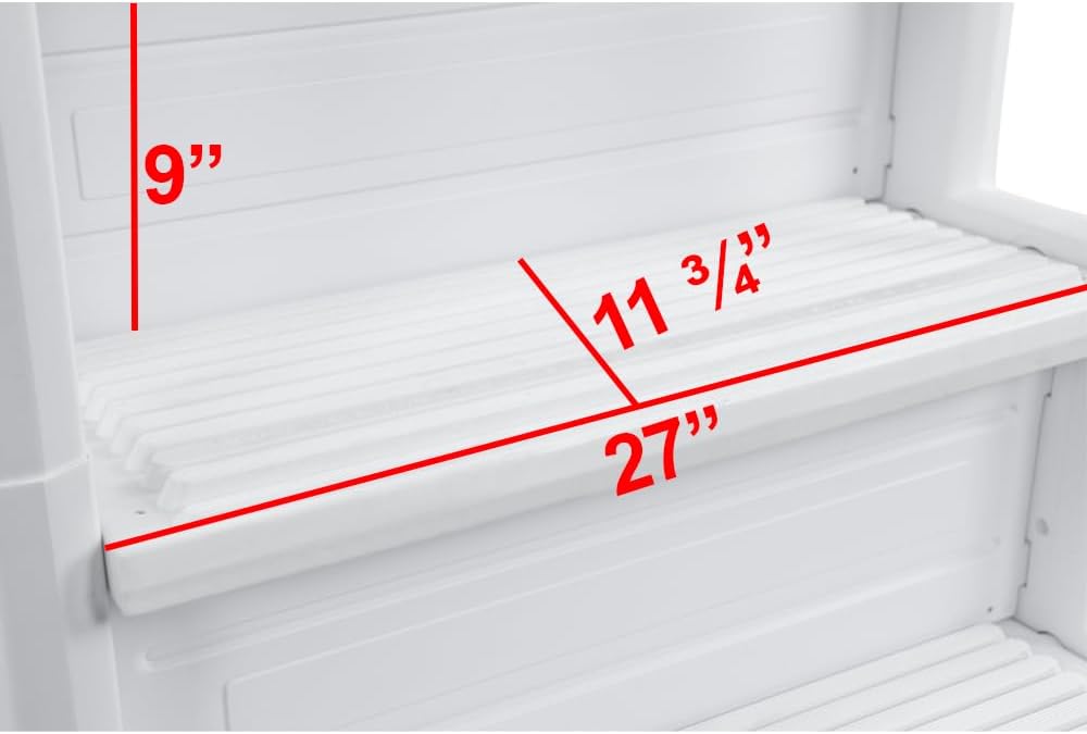 Marches antidérapantes Aqua Select pour piscines hors sol | Bleues | Pour piscines hors sol | Installation possible sur des terrasses de 122 à 137 cm de hauteur | Échelle de sécurité supportant jusqu'à 113 kg