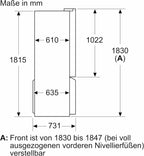 SIEMENS KF96NVPEA iQ300 Multi-Door-Kühlschrank, 183 x 91 cm, 405 L Kühlen & 200 L Gefrieren, hyperFresh längere Frische, noFrost nie wieder abtauen, superCooling schnellere Kühlung