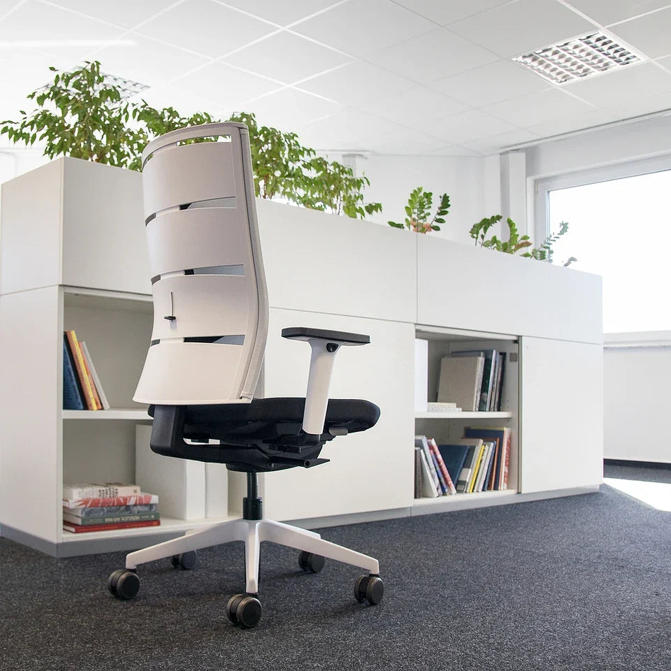 Fauteuil de bureau ergonomique Agilis Matrix MT12 à dossier en maille et inclinaison lente, édition spéciale, noir pur (édition 2025).