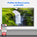 MEDION TV 43 Pouces (108 cm) QLED Television (Smart TV, 4K, Dolby Vision HDR, Prime Video, Disney+, Dolby Atmos, DTS X, Compatible avec Google TV, PVR