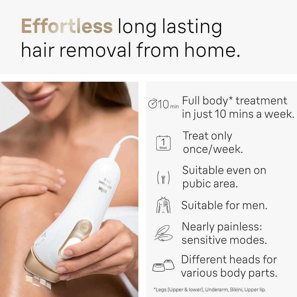 Épilateur laser IPL Braun Silk Expert Pro 5 PL5137 avec rasoir Venus Swirl – Réduction durable des poils du corps et du visage – Filaire. PL5137