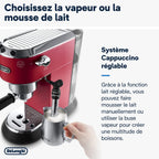 De'Longhi Dedica Style EC685.W, Machine à Café à Pompe en Acier Inoxydable Pour Café Moulu ou Dosettes, Machine à Espresso et Cappuccino, Réservoir de 1,3L, Système Anti-goutte, Blanc