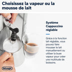 De'Longhi Dedica Style EC685.W, Machine à Café à Pompe en Acier Inoxydable Pour Café Moulu ou Dosettes, Machine à Espresso et Cappuccino, Réservoir de 1,3L, Système Anti-goutte, Blanc