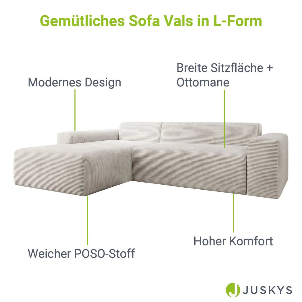 Canapé d'angle Vals 2025 – Confort moderne et style chaleureux