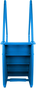 Marches antidérapantes Aqua Select pour piscines hors sol | Bleues | Pour piscines hors sol | Installation possible sur des terrasses de 122 à 137 cm de hauteur | Échelle de sécurité supportant jusqu'à 113 kg