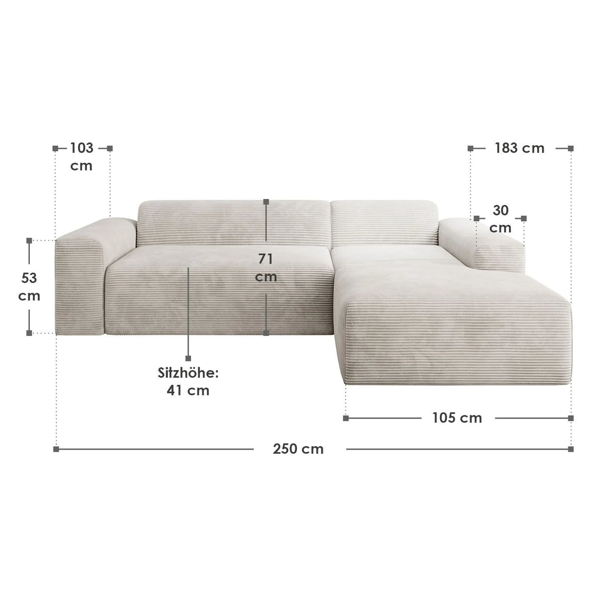 Canapé d'angle Vals 2025 – Confort moderne et style chaleureux