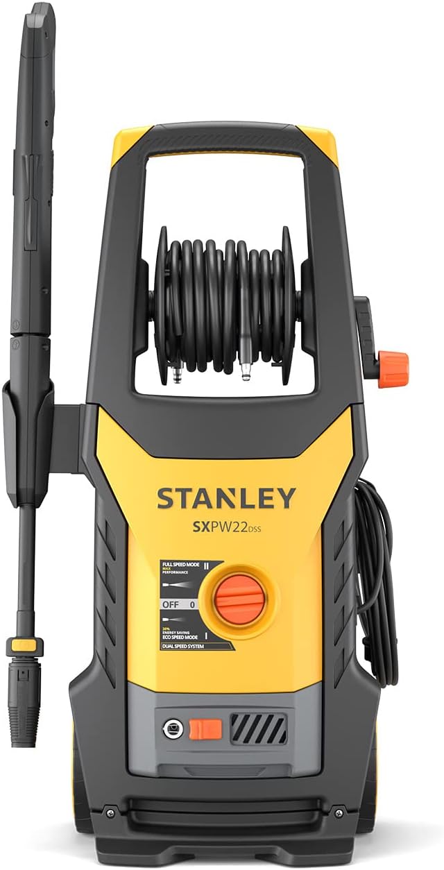 Nettoyeur haute pression Stanley SXPW24BX | Haute pression | Pour automobiles et surfaces extérieures | Avec nettoyeur de surface et brosse fixe | Pression maximale 170 bars | Débit maximal 500 l/h | Consommation