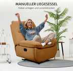 Fauteuil inclinable FLEXISPOT XC6, canapé pivotant à bascule, fauteuil TV avec dossier réglable, fauteuil inclinable pour chambre, salon et home cinéma (beige)