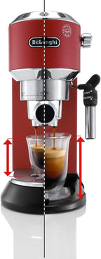 De'Longhi Dedica Style EC685.W, Machine à Café à Pompe en Acier Inoxydable Pour Café Moulu ou Dosettes, Machine à Espresso et Cappuccino, Réservoir de 1,3L, Système Anti-goutte, Blanc