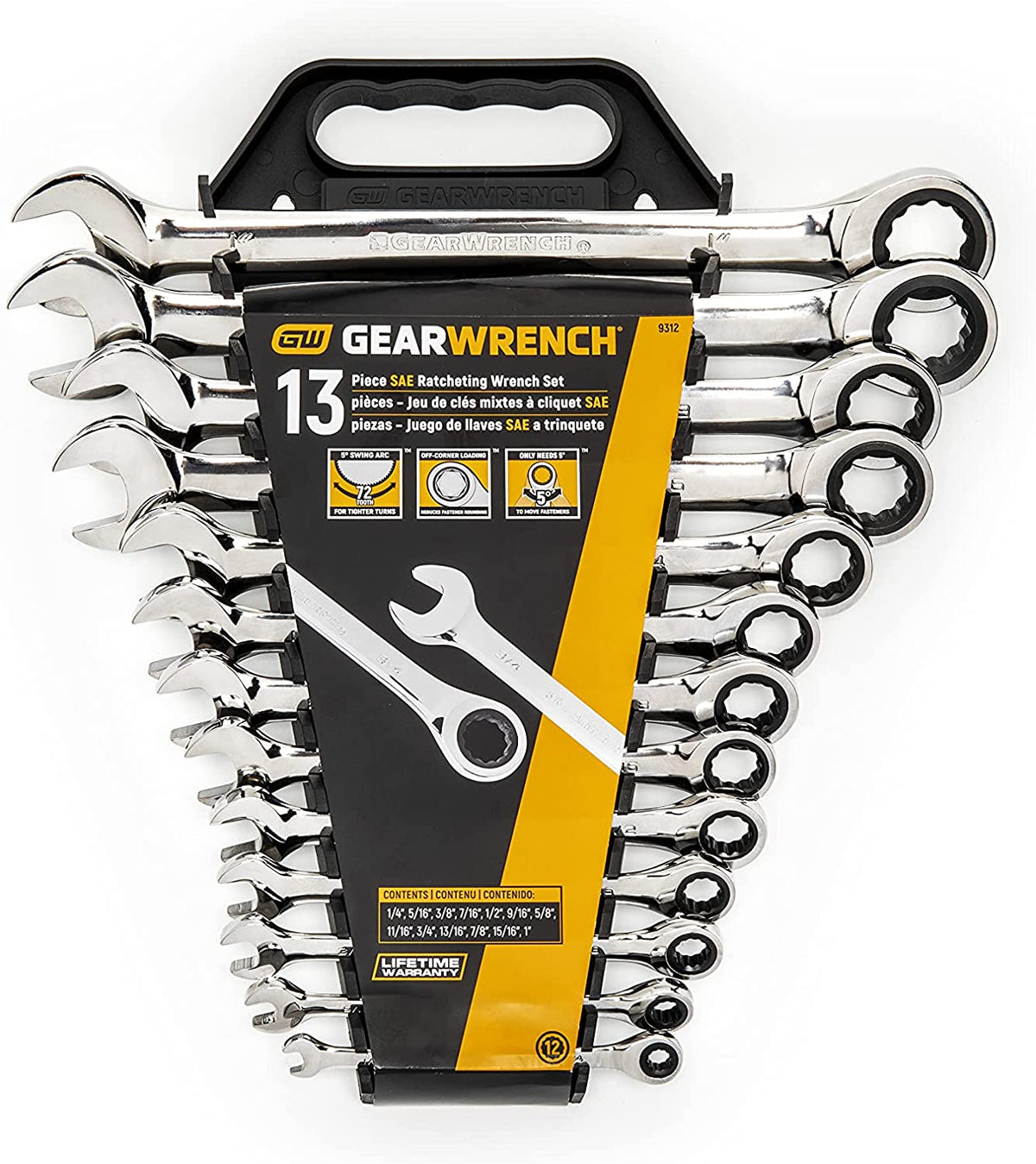 Jeu de clés mixtes à cliquet 12 pans GEARWRENCH 2025