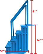 Échelle antidérapante pour piscines hors sol | Grise | Pour piscines hors sol avec une hauteur de terrasse de 122 à 137 cm | Échelle de sécurité supportant jusqu'à 136 kg