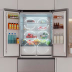 Cecotec Réfrigérateur Porte Française de 4 Portes Semi-Intégrable 458L Total No Frost Bolero CoolMarket F2D 458 SBI Inox E, Hauteur 189 cm et 83 cm La