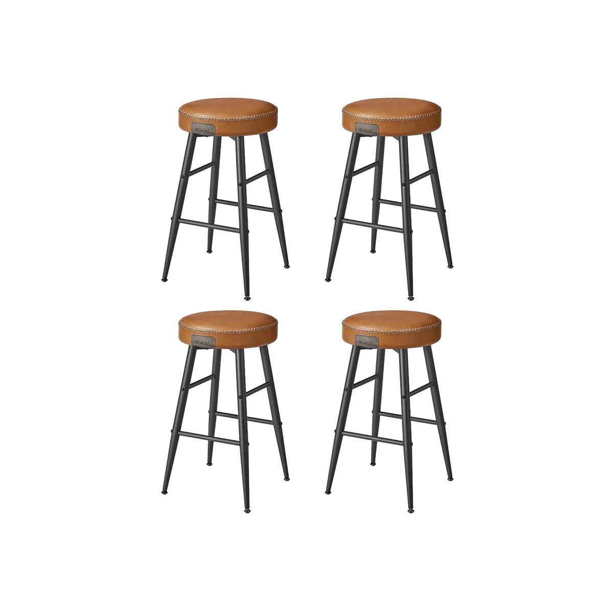 Collection EKHO - Tabourets de bar pour petit-déjeuner en similicuir avec surpiqûres
