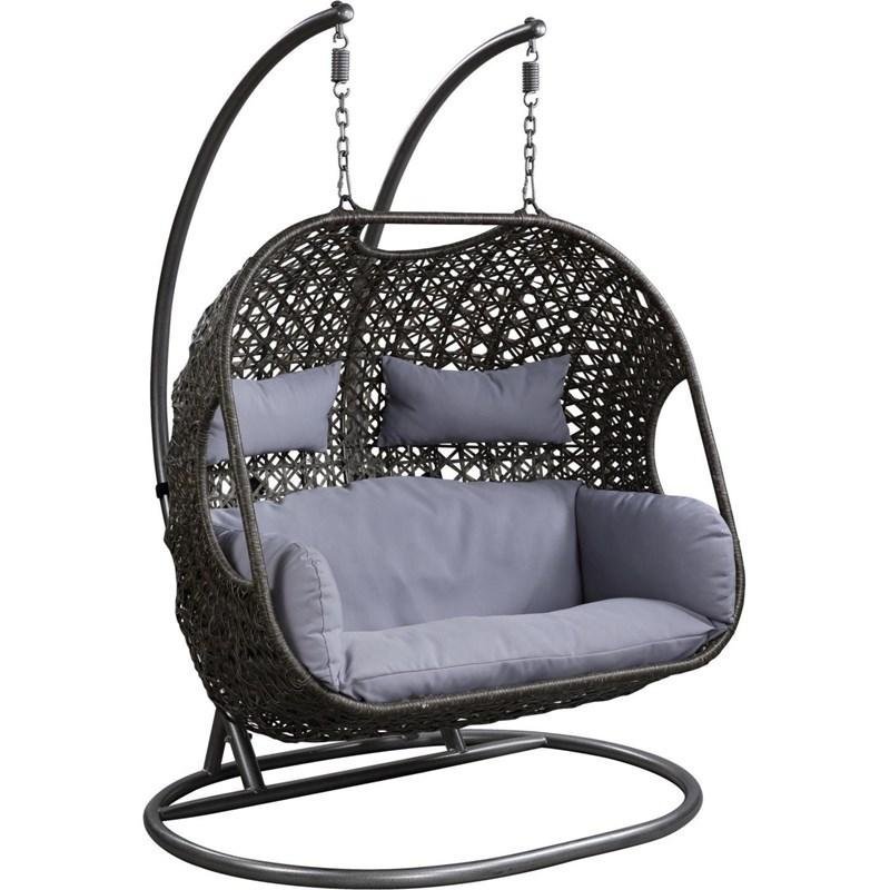 2023 Patio Wicker Swing Chair With Stand Rain Cover Included