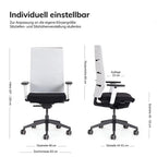 Fauteuil de bureau ergonomique Agilis Matrix MT12 à dossier en maille et inclinaison lente, édition spéciale, noir pur (édition 2025).