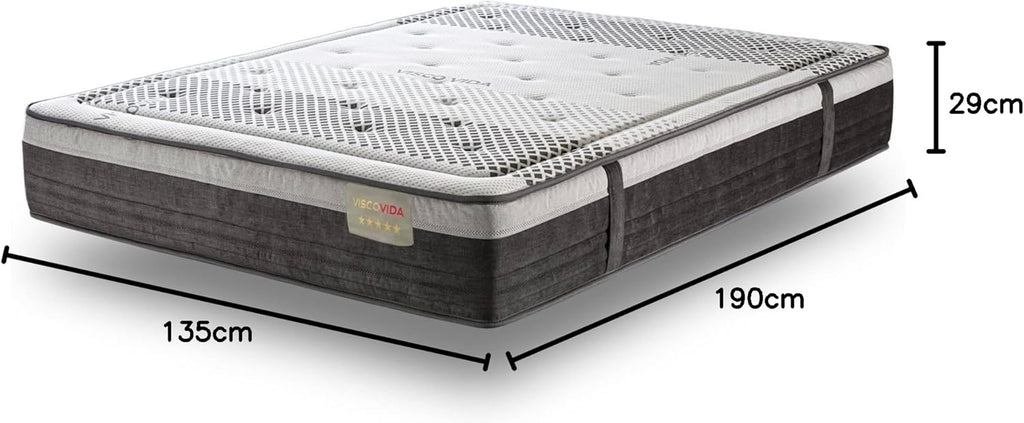 Matelas en mousse à mémoire de forme ferme T-ORMU Premium 150 x 190 cm Matelas en mousse à mémoire de forme Haute fermeté ± 29 cm Hauteur – Double – Respirant Anti-allergique Confortable Ergonomique Oeko-Tex