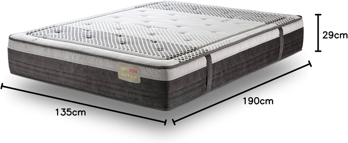 Matelas en mousse à mémoire de forme ferme T-ORMU Premium 150 x 190 cm Matelas en mousse à mémoire de forme Haute fermeté ± 29 cm Hauteur – Double – Respirant Anti-allergique Confortable Ergonomique Oeko-Tex
