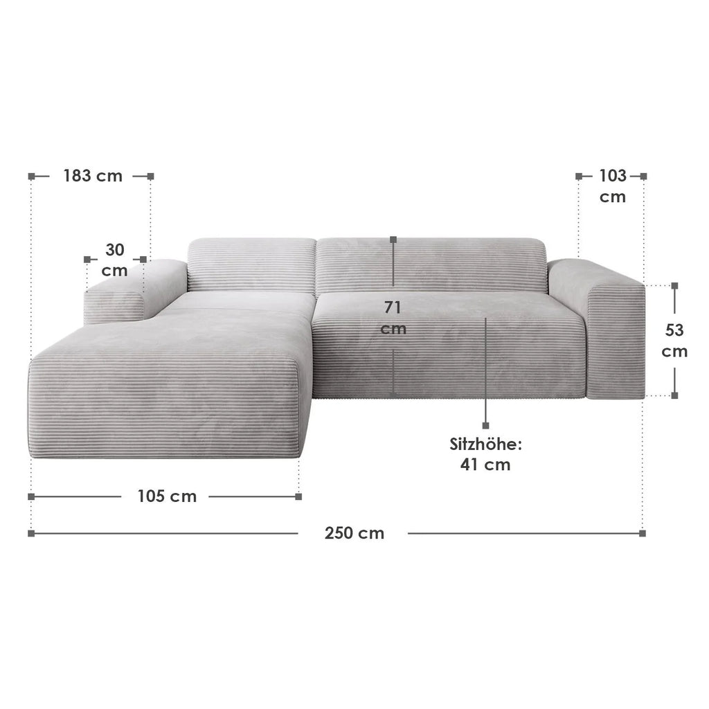 Canapé d'angle Vals 2025 – Confort moderne et style chaleureux