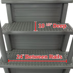 Marches antidérapantes Aqua Select pour piscines hors sol | Bleues | Pour piscines hors sol | Installation possible sur des terrasses de 122 à 137 cm de hauteur | Échelle de sécurité supportant jusqu'à 113 kg