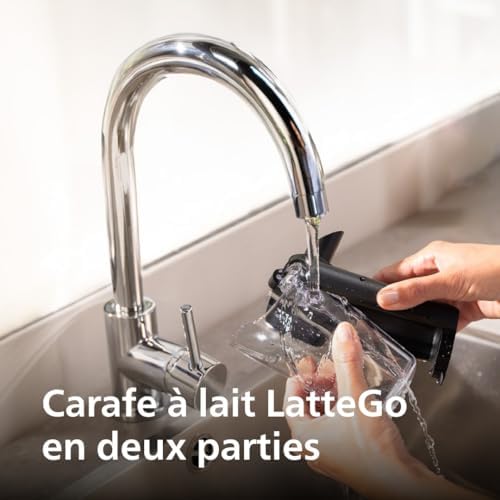 Philips Machine à Expresso Entièrement Automatique 5500 Series–20 Boissons Chaudes et Glacées, Carafe LatteGo Facile à Nettoyer, SilentBrew 40% Plus Silencieuse, QuickStart, Noir et Argent (EP5546/70) : Cuisine et Maison
