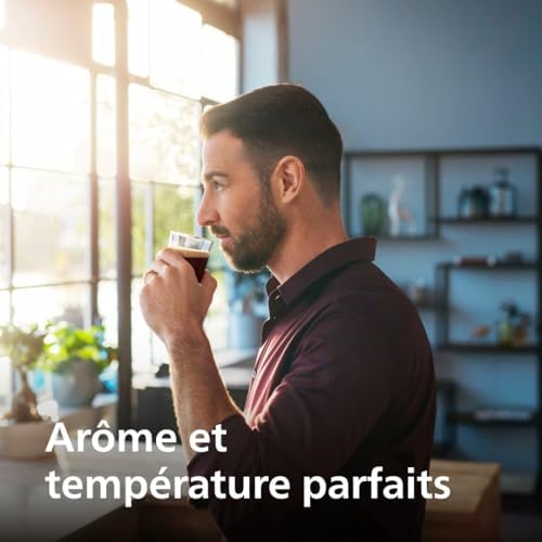 Philips Machine à Expresso Entièrement Automatique 5500 Series–20 Boissons Chaudes et Glacées, Carafe LatteGo Facile à Nettoyer, SilentBrew 40% Plus Silencieuse, QuickStart, Noir et Argent (EP5546/70) : Cuisine et Maison