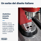 Machine à café De'Longhi Dedica - Acier inoxydable, pompe, pour café moulu ou dosettes, expresso et cappuccino, réservoir de 1,3 litre, système anti-gouttes, modèle EC685.M, couleur métal
