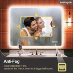 Miroir de salle de bain S'bagno avec éclairage 1200 x 700 mm, IP44, LED, Bluetooth, antibuée, 3 couleurs de lumière (3 000 K, 4 000 K, 6 500 K), intensité variable, mémoire, vertical ou horizontal. Miroirs de salle de bain avec LED.