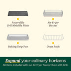 CUISINART Air Fryer + Convection Toaster Oven, 8-1 Oven with Bake, Grill, Broil & Warm Options, Stainless Steel, TOA-70