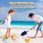 Mostop Kit d'outils de jardinage pour enfants - Jouet avec brouette, pelle en métal, râteau, râteau, chariot de jardin extérieur, cadeau d'anniversaire pour garçons et filles de 4 à 8 ans : Jeux et Jouets