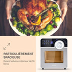 KLARSTEIN AeroVital Cube Chef   Friteuse sans huile, Air fryer, 1700 W, technologie DuoHeating, volume de 14L, 16 programmes, écran tactile, durée: environ 10h, thermostat: 50 220 °C, Inox, Noir : Cuisine et Maison