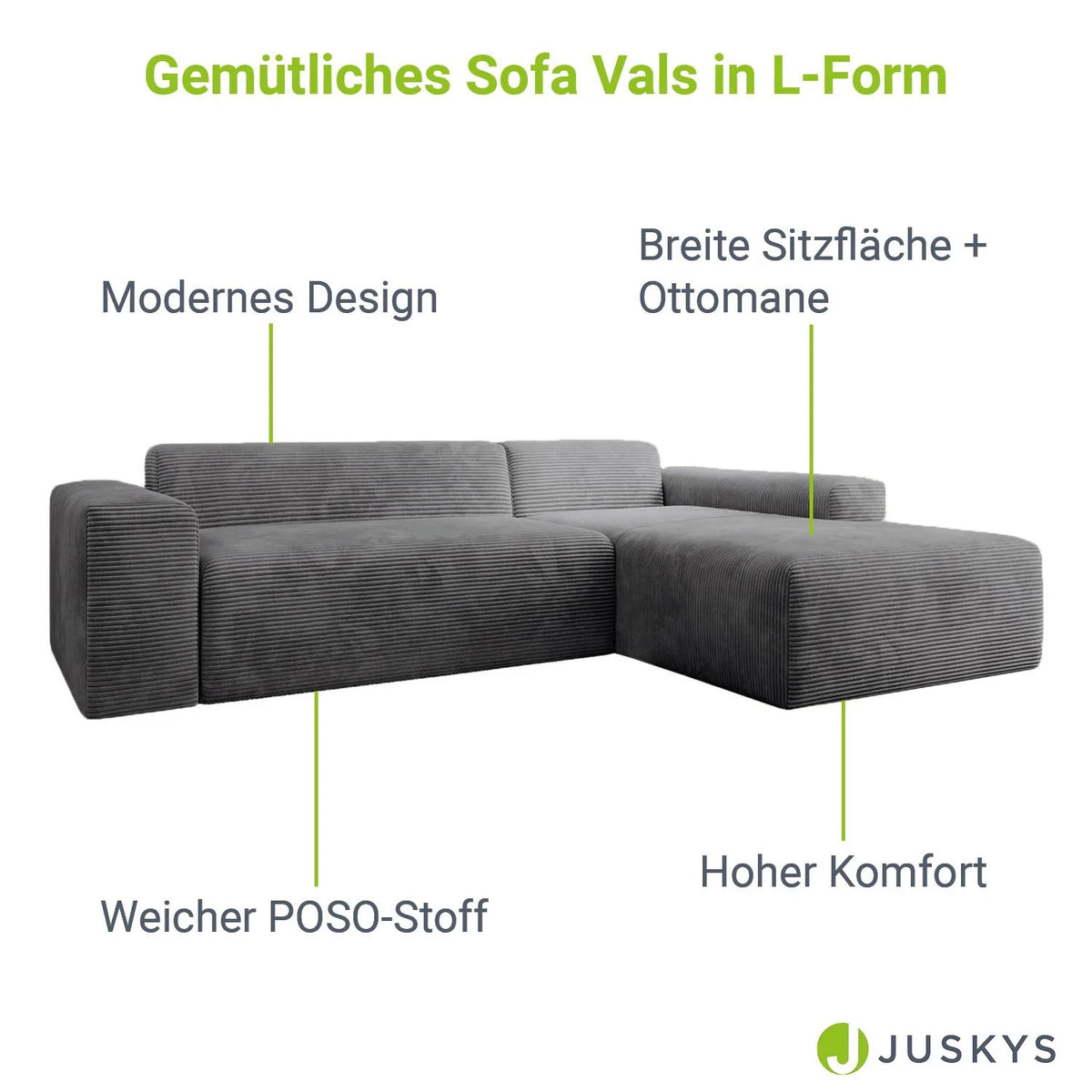 Canapé d'angle Vals 2025 – Confort moderne et style chaleureux