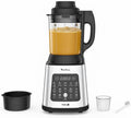 Moulinex Blender chauffant, 1400 W, 10 programmes automatiques, Lames amovibles, Fonction nettoyage en profondeur, Panier vapeur, Perfectmix Cook LM83SD10, Métal(Noir/Argent)