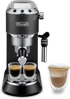 De'Longhi Dedica Style EC685.W, Machine à Café à Pompe en Acier Inoxydable Pour Café Moulu ou Dosettes, Machine à Espresso et Cappuccino, Réservoir de 1,3L, Système Anti-goutte, Blanc
