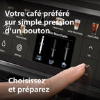 Philips Machine à Expresso Entièrement Automatique 5500 Series–20 Boissons Chaudes et Glacées, Carafe LatteGo Facile à Nettoyer, SilentBrew 40% Plus Silencieuse, QuickStart, Noir et Argent (EP5546/70) : Cuisine et Maison
