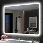 Miroir de salle de bain S'bagno avec éclairage 1200 x 700 mm, IP44, LED, Bluetooth, antibuée, 3 couleurs de lumière (3 000 K, 4 000 K, 6 500 K), intensité variable, mémoire, vertical ou horizontal. Miroirs de salle de bain avec LED.