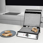 Cecotec Grill électrique Rock’nGrill Smart. Système de réglage de la puissance, du temps et de la température de 2000 W, ouverture à 180 °, plaques amovibles allant au lave vaisselle : Cuisine et Maison