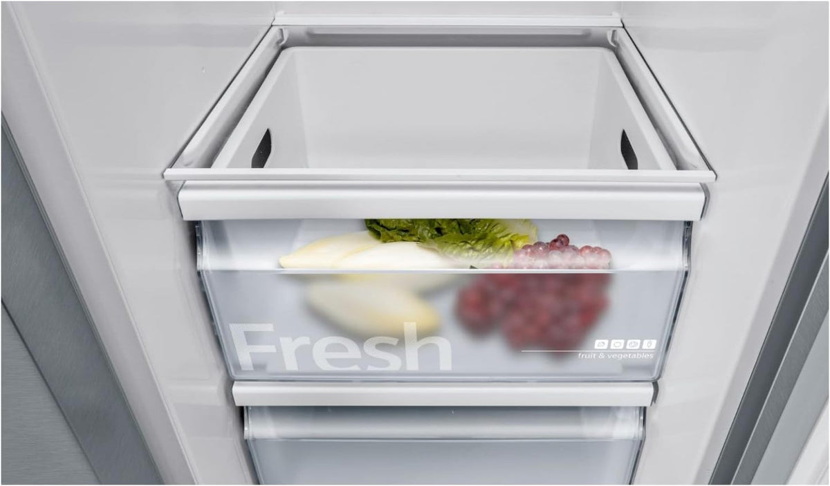 SIEMENS KF96NVPEA iQ300 Multi-Door-Kühlschrank, 183 x 91 cm, 405 L Kühlen & 200 L Gefrieren, hyperFresh längere Frische, noFrost nie wieder abtauen, superCooling schnellere Kühlung