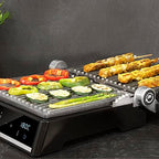 Cecotec Grill électrique Rock’nGrill Smart. Système de réglage de la puissance, du temps et de la température de 2000 W, ouverture à 180 °, plaques amovibles allant au lave vaisselle : Cuisine et Maison