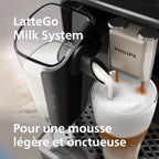 Philips Machine à Expresso Entièrement Automatique 5500 Series–20 Boissons Chaudes et Glacées, Carafe LatteGo Facile à Nettoyer, SilentBrew 40% Plus Silencieuse, QuickStart, Noir et Argent (EP5546/70) : Cuisine et Maison