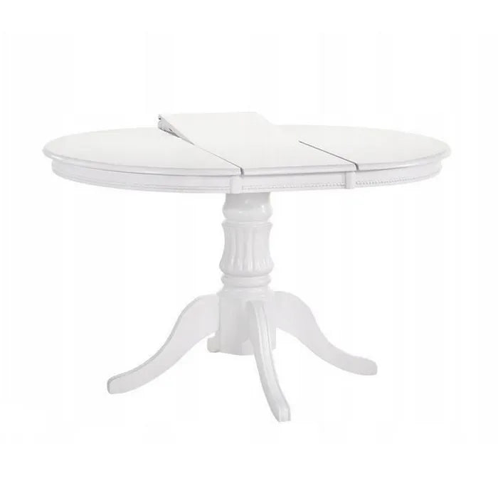Table Blanche Ronde Extensible Avec Pied Central Windsor Table