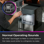 Machine à glaçons GE Profile Opal 2.0 (2025) – Format pépites, trémie de 2,8 litres (0,75 gallon). Acier inoxydable.