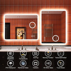 Miroir de salle de bain S'bagno avec éclairage 1200 x 700 mm, IP44, LED, Bluetooth, antibuée, 3 couleurs de lumière (3 000 K, 4 000 K, 6 500 K), intensité variable, mémoire, vertical ou horizontal. Miroirs de salle de bain avec LED.