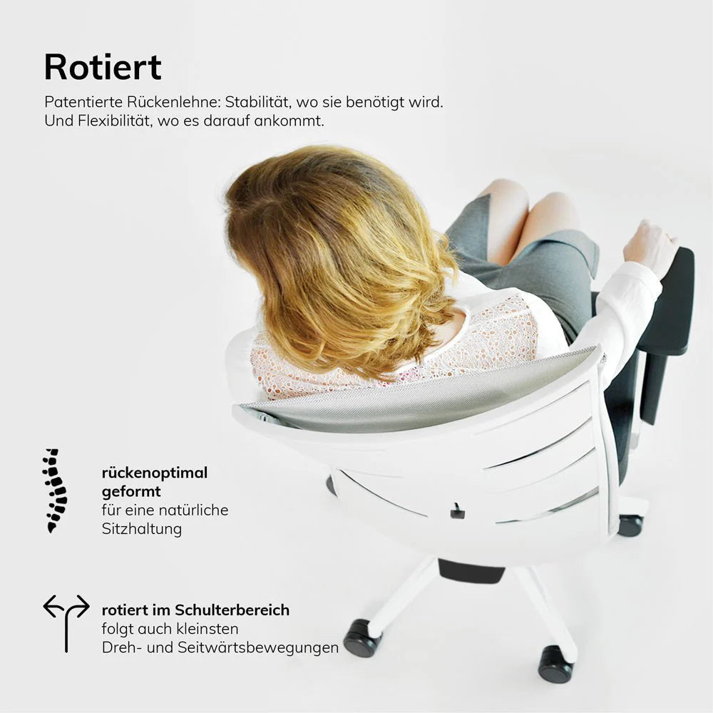Fauteuil de bureau ergonomique Agilis Matrix MT12 à dossier en maille et inclinaison lente, édition spéciale, noir pur (édition 2025).