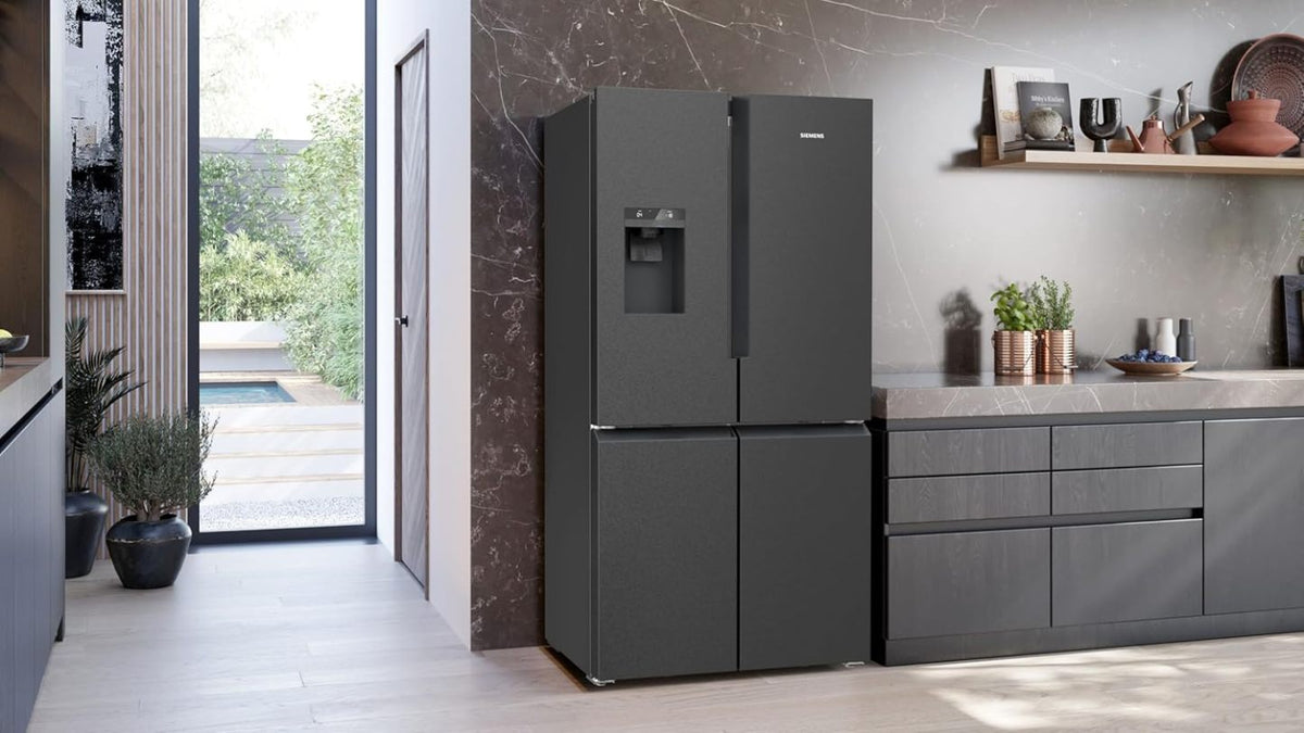 SIEMENS KF96NVPEA iQ300 Multi-Door-Kühlschrank, 183 x 91 cm, 405 L Kühlen & 200 L Gefrieren, hyperFresh längere Frische, noFrost nie wieder abtauen, superCooling schnellere Kühlung