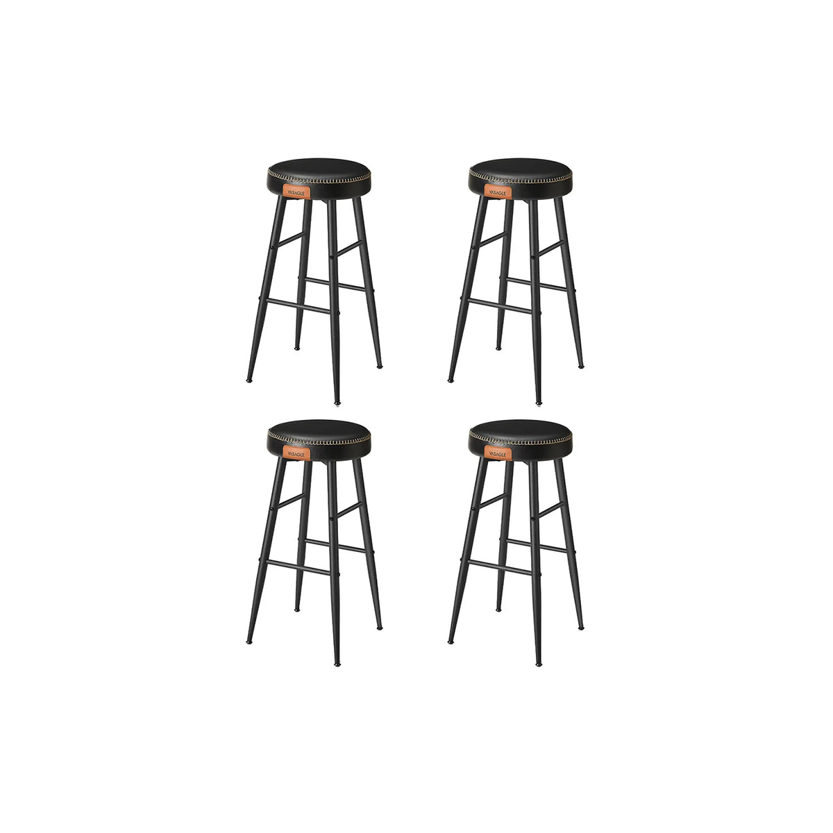 Collection EKHO - Tabourets de bar pour petit-déjeuner en similicuir avec surpiqûres